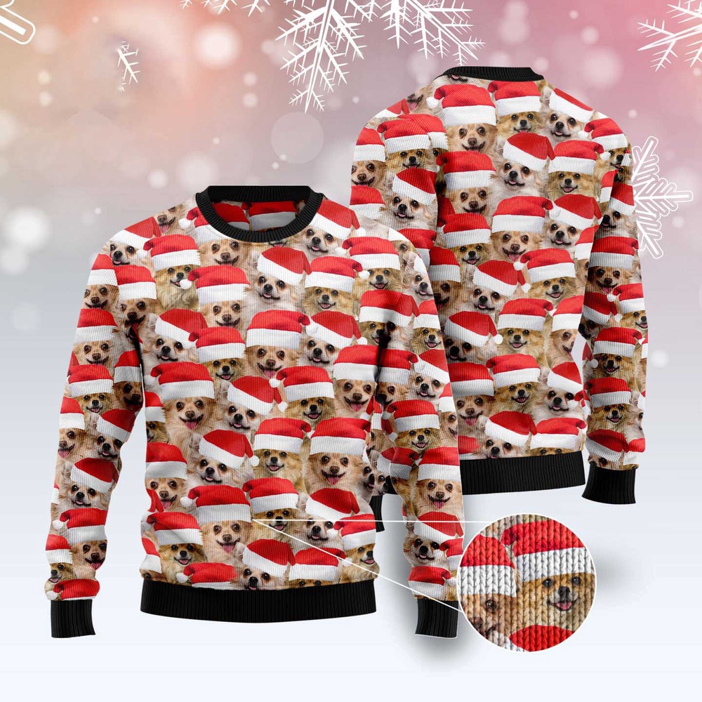 Chihuahua Group Awesome Ugly Christmas Sweater, Dog Ugly Christmas Sweater, Ugly Dog Sweaters