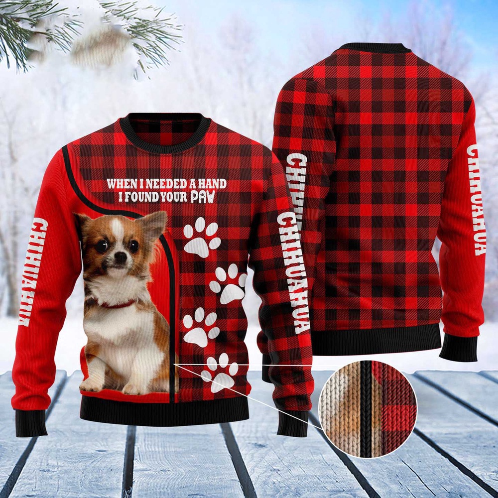 Chihuahua Paw Ugly Christmas Sweater, Dog Ugly Christmas Sweater, Ugly Dog Sweaters Chihuahua Paw Ugly Christmas Sweater, Dog Ugly Christmas Sweater, Ugly Dog Sweaters