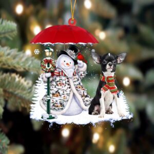 Chihuahua With Snowman Christmas Ornament, Christmas Ornament,&hellip;