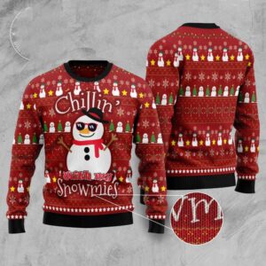 Chillin With My Snowmies Funny Ugly Christmas&hellip;