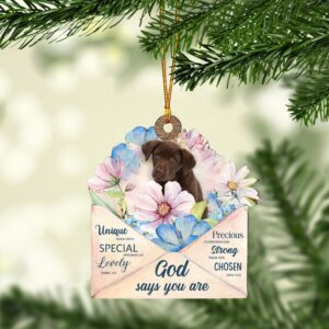 Chocolate-Labrador God Says You Ornament, Christmas Ornament,&hellip;