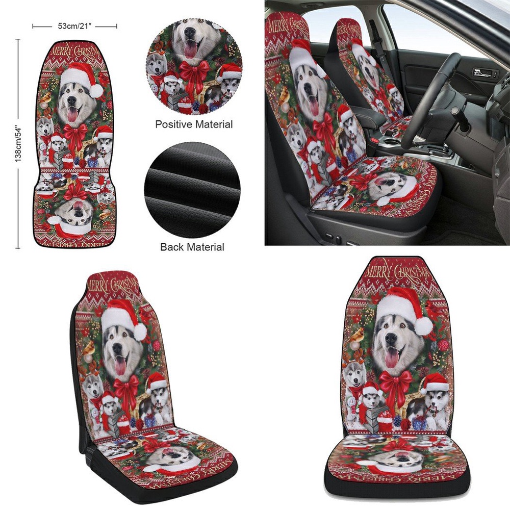 Christmas Begins With Husky Seat Cover Cars, Christmas Car Seat Cover, Car Seat Cover