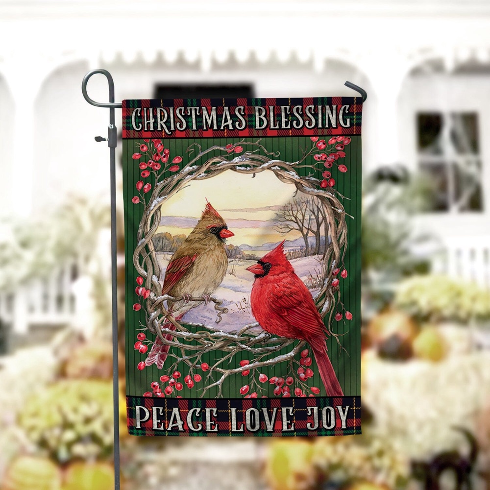Christmas Blessing Garden FlagXmas, Garden Flags, Outdoor Xmas Flags, Christmas Flag Outdoor