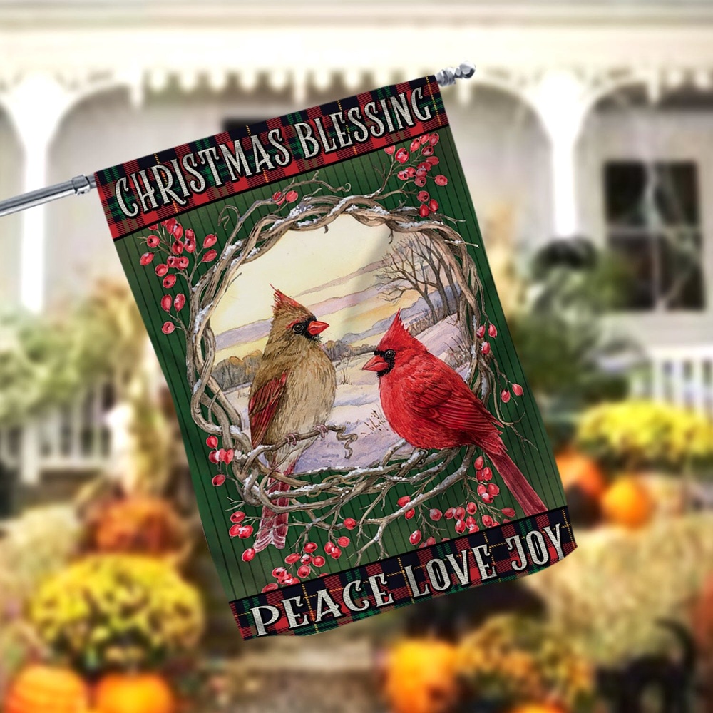 Christmas Blessing Garden FlagXmas, Garden Flags, Outdoor Xmas Flags, Christmas Flag Outdoor