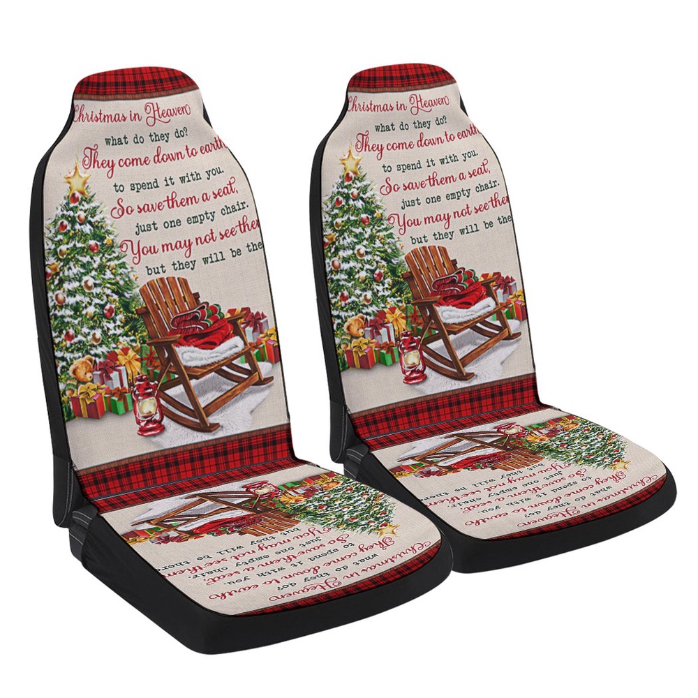 Christmas In Heaven Memorial Gift Seat Cover Cars, Christmas Car Seat Cover, Car Seat Cover