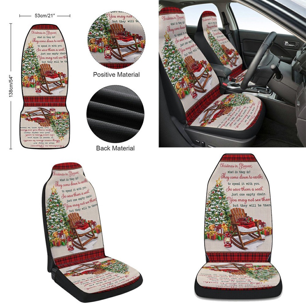 Christmas In Heaven Memorial Gift Seat Cover Cars, Christmas Car Seat Cover, Car Seat Cover