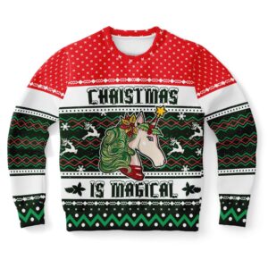 Christmas Is Magical Unicorn Ugly Christmas Sweater,&hellip;