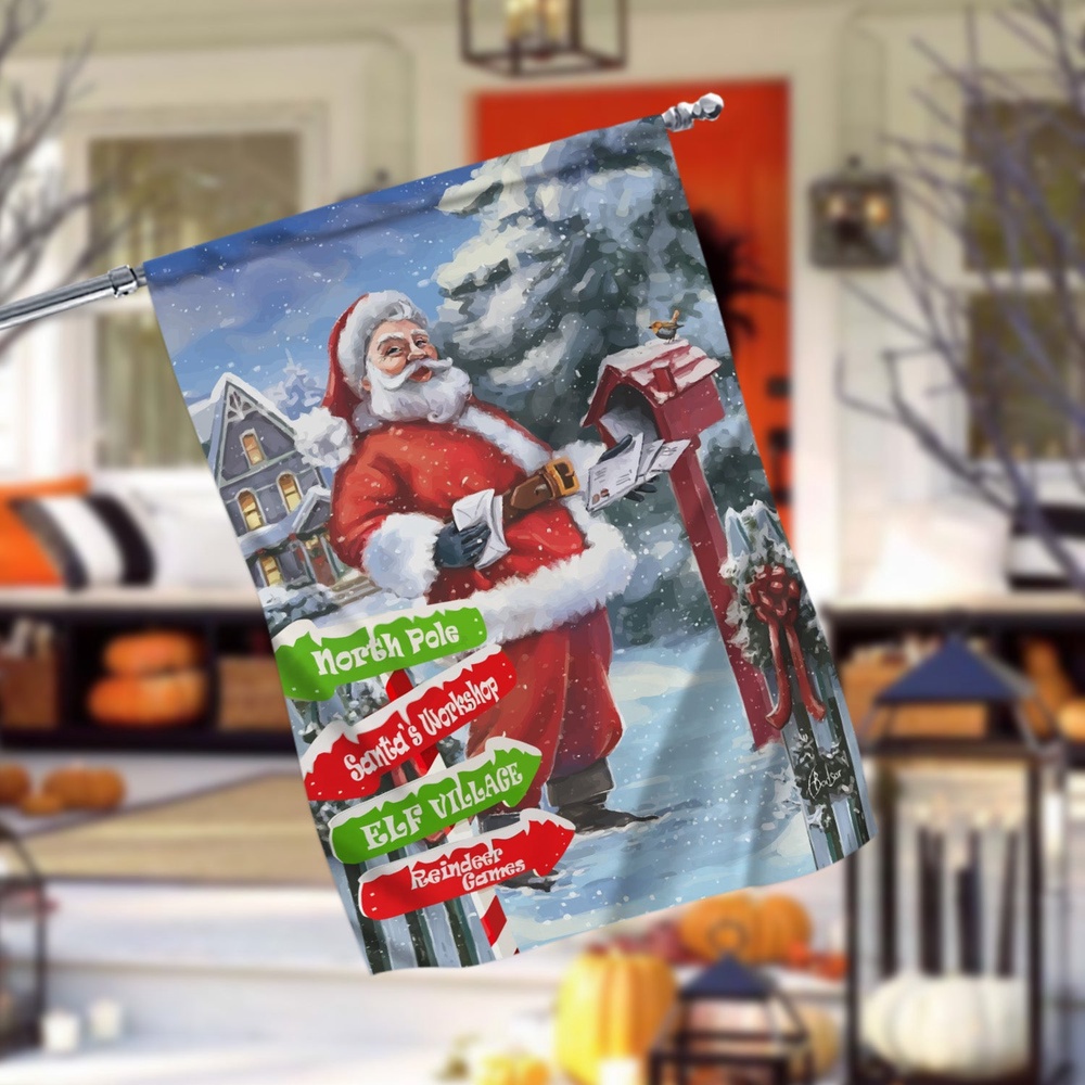 Christmas North Pole Garden FlagXmas, Garden Flags, Outdoor Xmas Flags, Christmas Flag Outdoor
