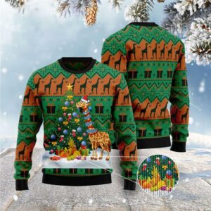 Christmas Tree Giraffe Ugly Christmas Sweater, Xmas&hellip;