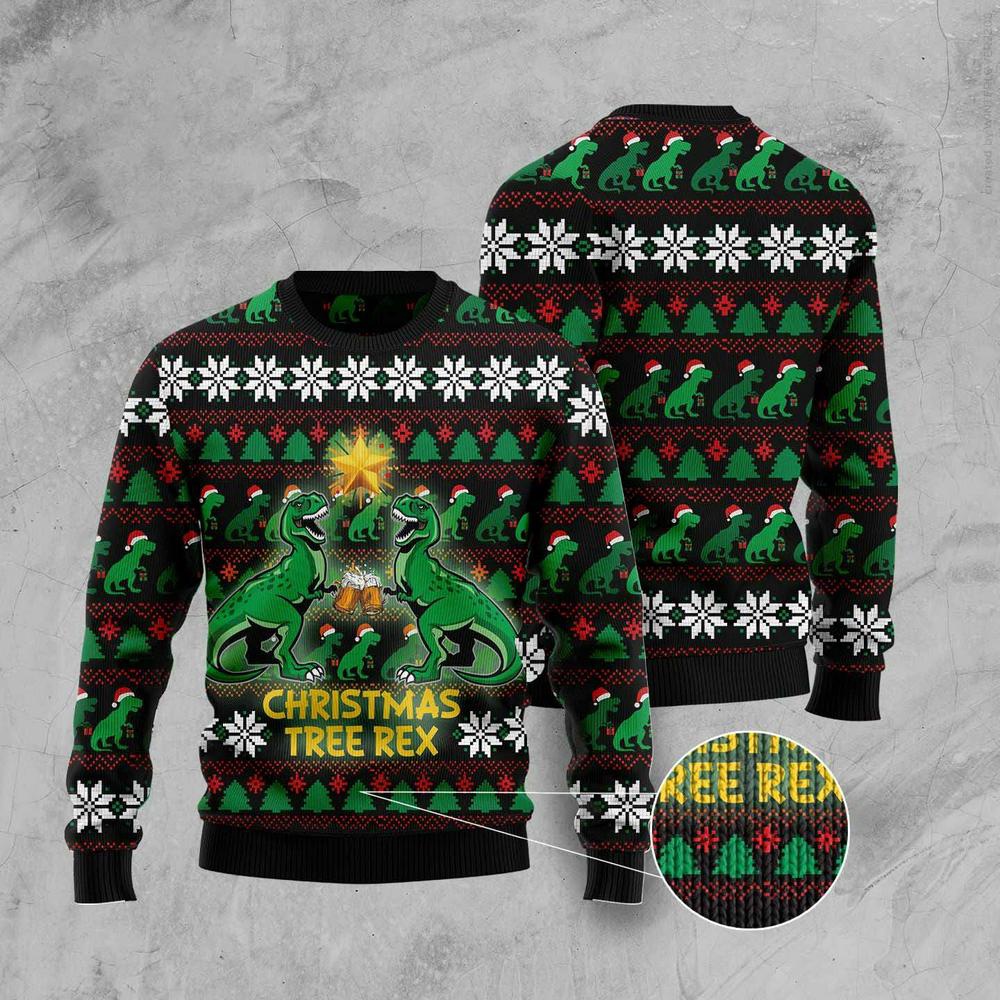 Christmas Tree Rex Ugly Christmas Sweater, Xmas Tree Sweater, Christmas Sweater