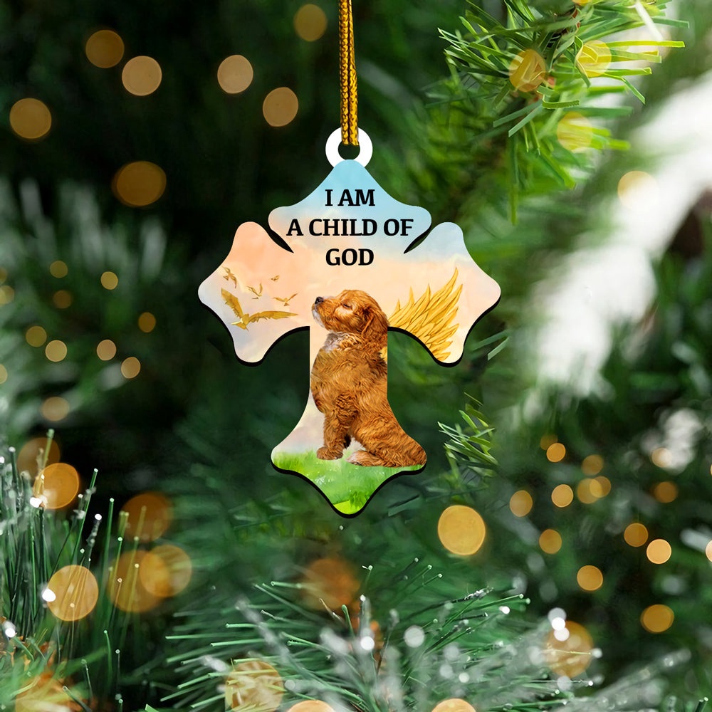 Cockapoo Child Of God Ornament, Christmas Ornament, Dog Ornament, Xmas Dog Ornaments