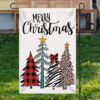 Cute Cat Green Leaf Snow Merry Christmas Garden FlagXmas, Garden Flags, Outdoor Xmas Flags, Christmas Flag Outdoor