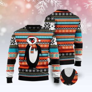 Colorful Pattern Penguin Ugly Christmas Sweater, Christmas&hellip;