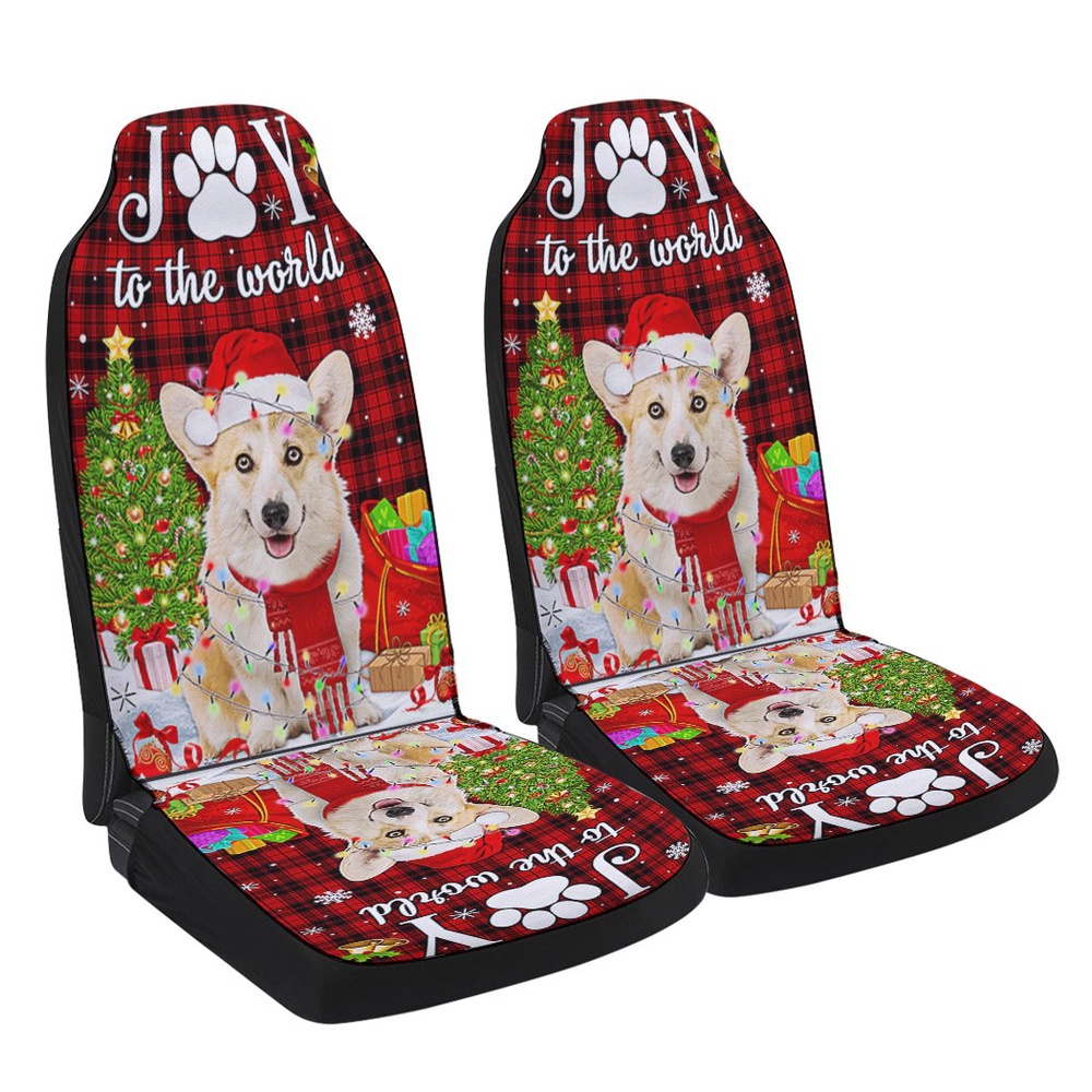 Corgi Christmas Dog Joy To The World Seat Cover Cars, Christmas Car Seat Cover, Car Seat Cover