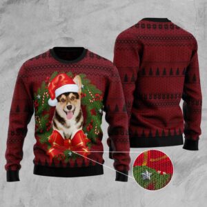Corgi Wreath Ugly Christmas Sweater, Dog Ugly&hellip;