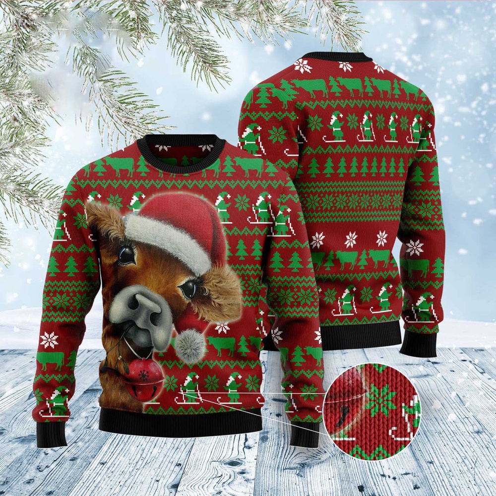 Cow Xmas Funny Ugly Christmas Sweater, Christmas Sweater, Ugly Sweater, Funny Xmas Sweaters
