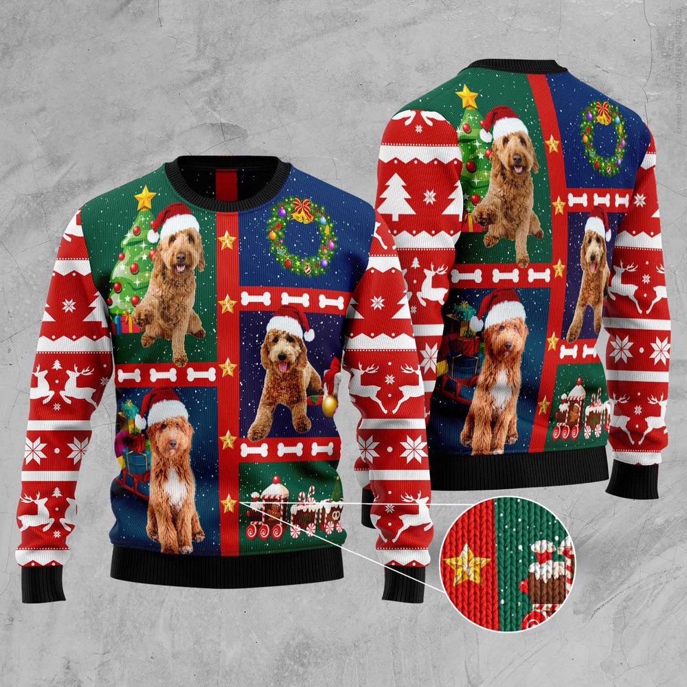 Cute Goldendoodle Ugly Christmas Sweater, Christmas Sweater, Ugly Sweater, Funny Xmas Sweaters