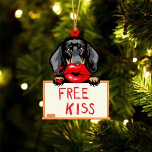 Dachshund2 Free Kiss Christmas Ornament, Christmas Ornament,&hellip;