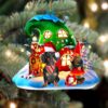 Dachshund 2 With Snowman Christmas Ornament, Christmas Ornament, Dog Ornament, Xmas Dog Ornaments