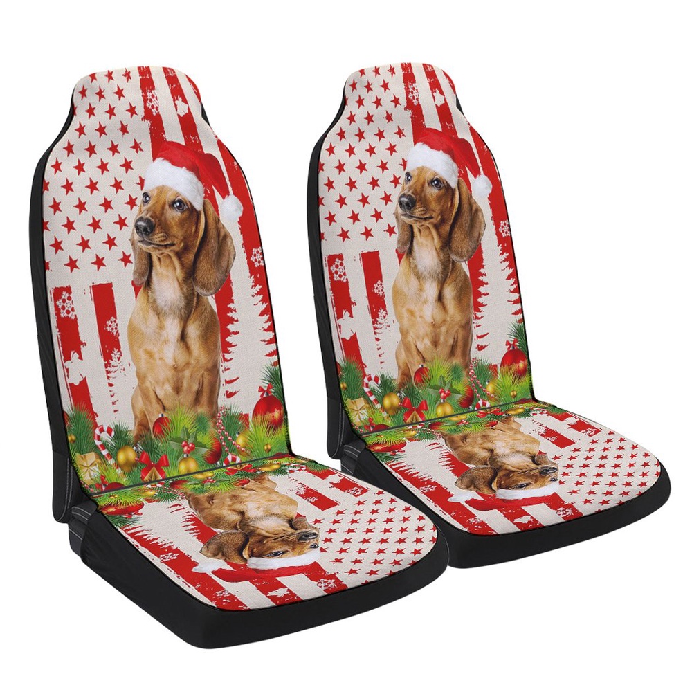 Dachshund Christmas Seat Cover Cars, Christmas Car Seat Cover, Car Seat Cover