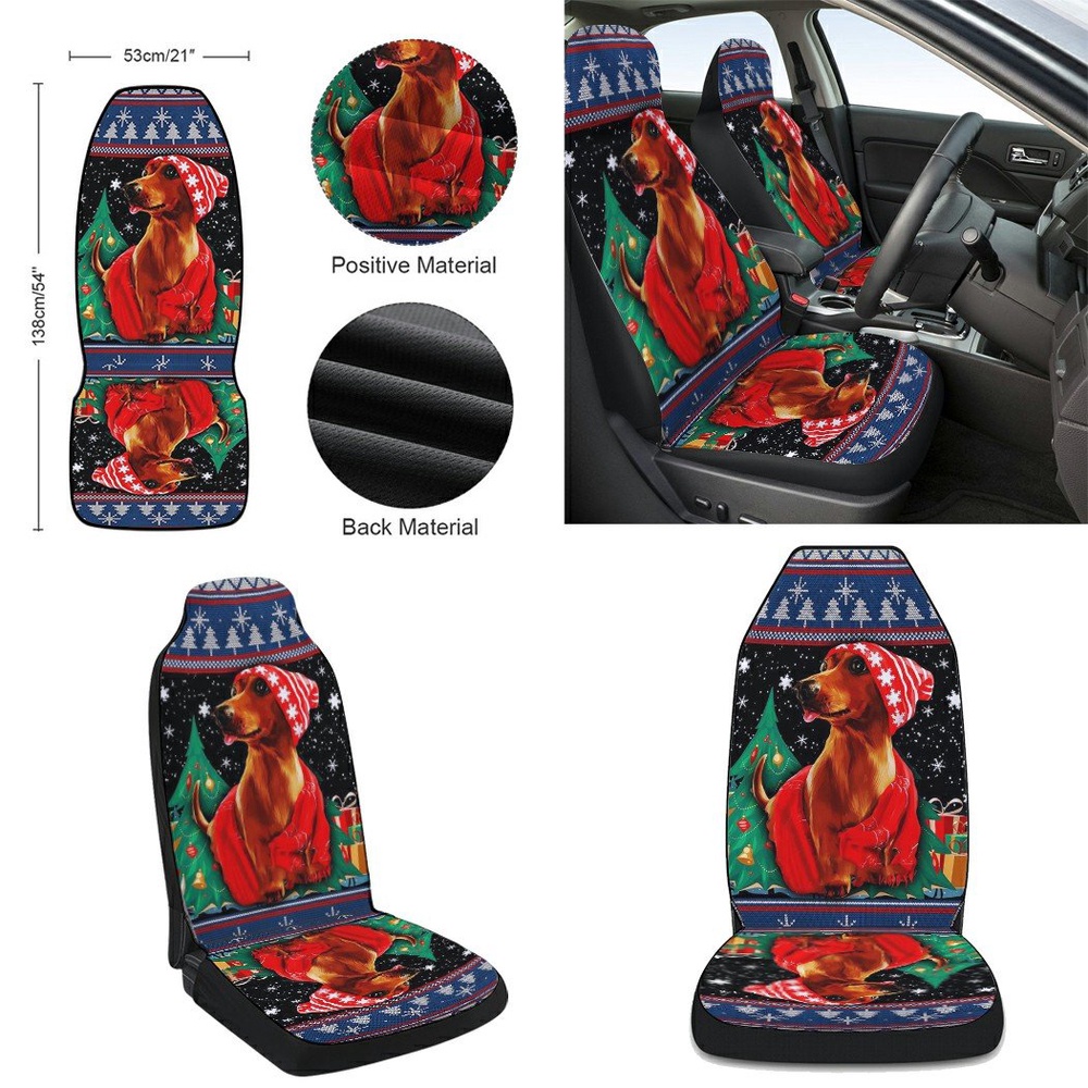 Dachshund Christmas Seat Cover Cars, Christmas Car Seat Cover, Car Seat Cover