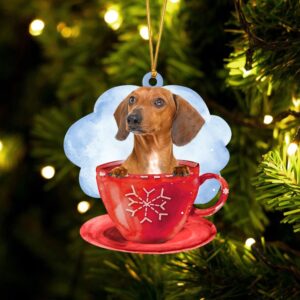Dachshund On The Cup Christmas Ornament, Christmas&hellip;