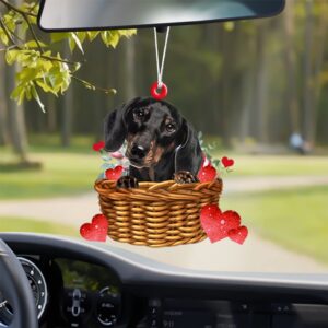 Dachshund With Rose & Heart Ornament, Christmas&hellip;