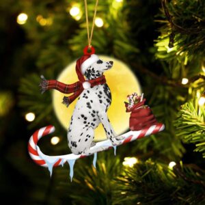 Dalmatian On The Candy Cane Christmas Ornament,&hellip;