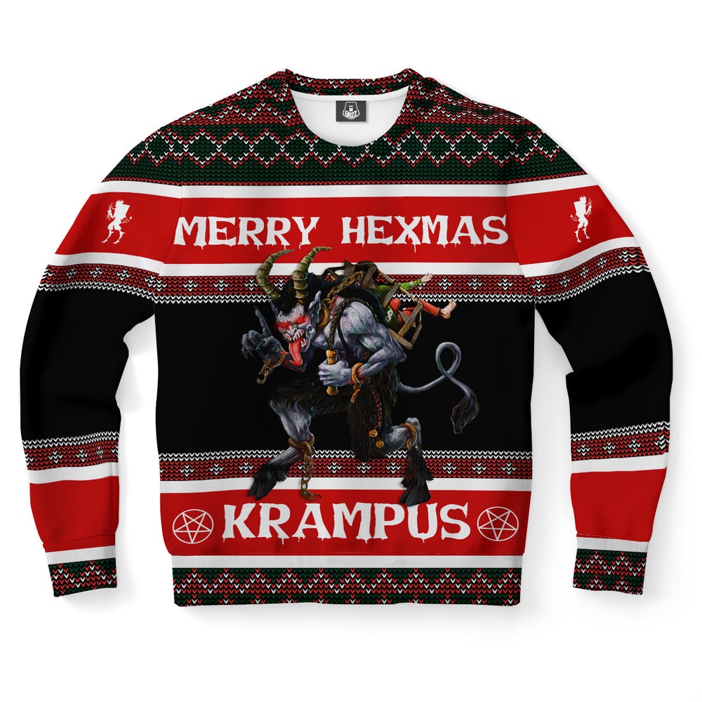 Dark Krampus Hexmas Ugly Christmas Sweater, Christmas Sweater, Ugly Sweater, Funny Xmas Sweaters