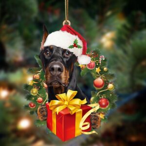 Doberman-Dogs give gifts Hanging Ornament, Christmas Ornament,&hellip;
