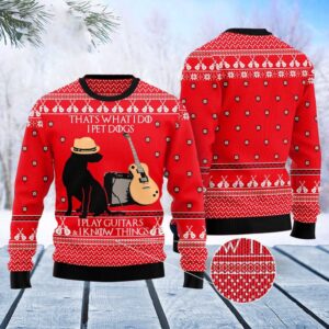 Dog Guitar Christmas Ugly Christmas Sweater, Dog&hellip;