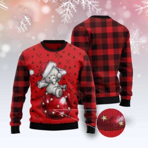 Elephant Cute Red Pattern Ugly Christmas Sweater,&hellip;