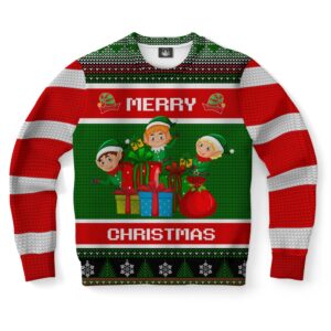 Elf And Gift Ugly Christmas Sweater, Christmas&hellip;