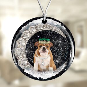 English-Bulldog With Crown Diamond Ornament, Christmas Ornament,&hellip;
