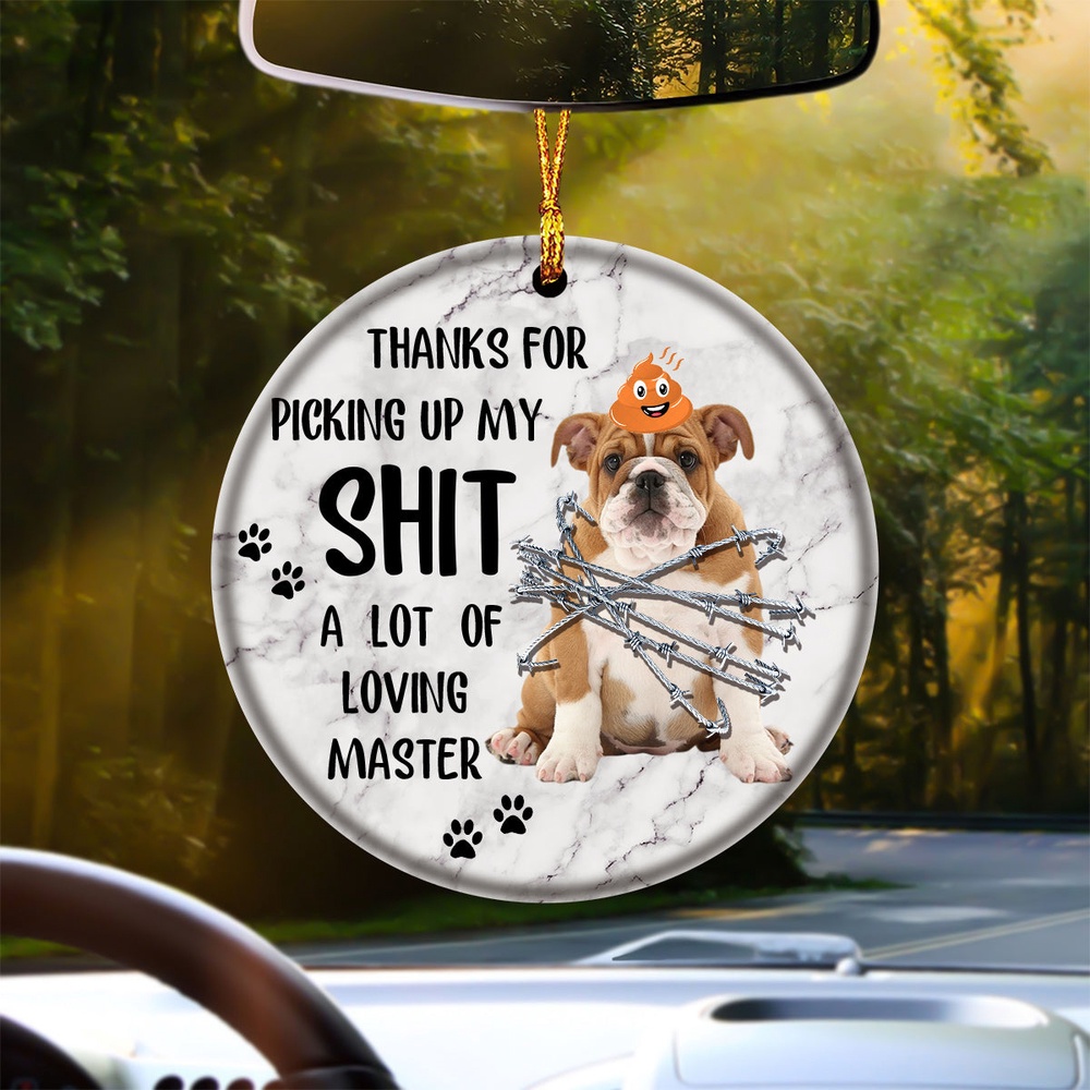 English Bulldog A Lot Of Loving Master Ornament, Christmas Ornament, Dog Ornament, Xmas Dog Ornaments