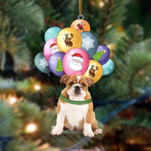 English Bulldog With Balloons Christmas Ornament, Christmas&hellip;