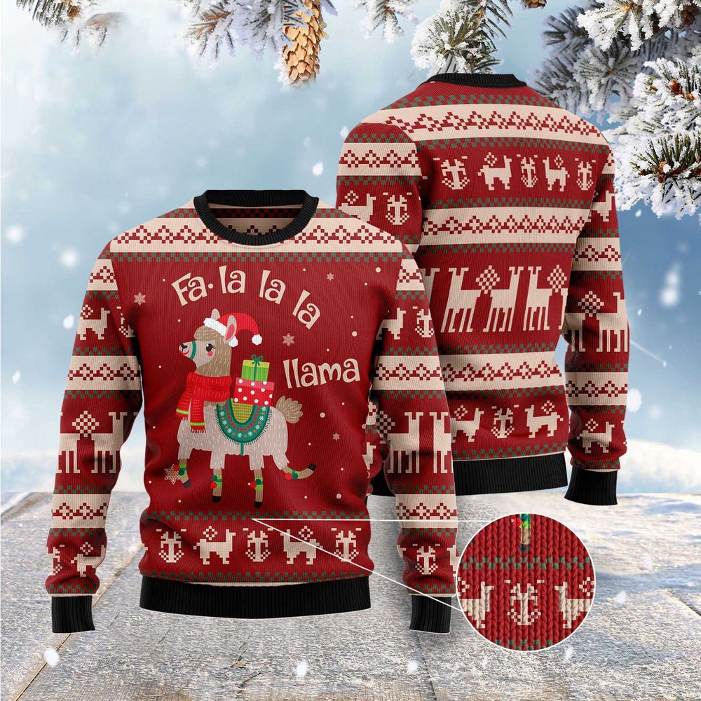Fa-La-La-Llama Ugly Christmas Sweater, Christmas Sweater, Ugly Sweater, Funny Xmas Sweaters