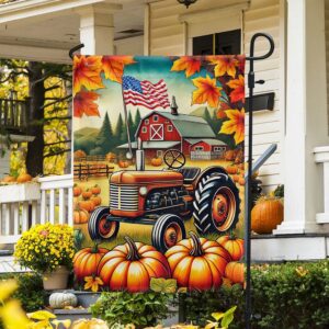 Fall Flag Fall Farm Tractor Pumpkins Flag,&hellip;