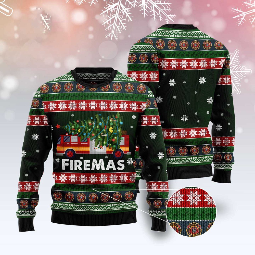 Firefighter Firemas Ugly Christmas Sweater, Christmas Sweater, Ugly Sweater, Funny Xmas Sweaters