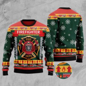 Firefighter Xmas Ugly Christmas Sweater, Christmas Sweater,&hellip;