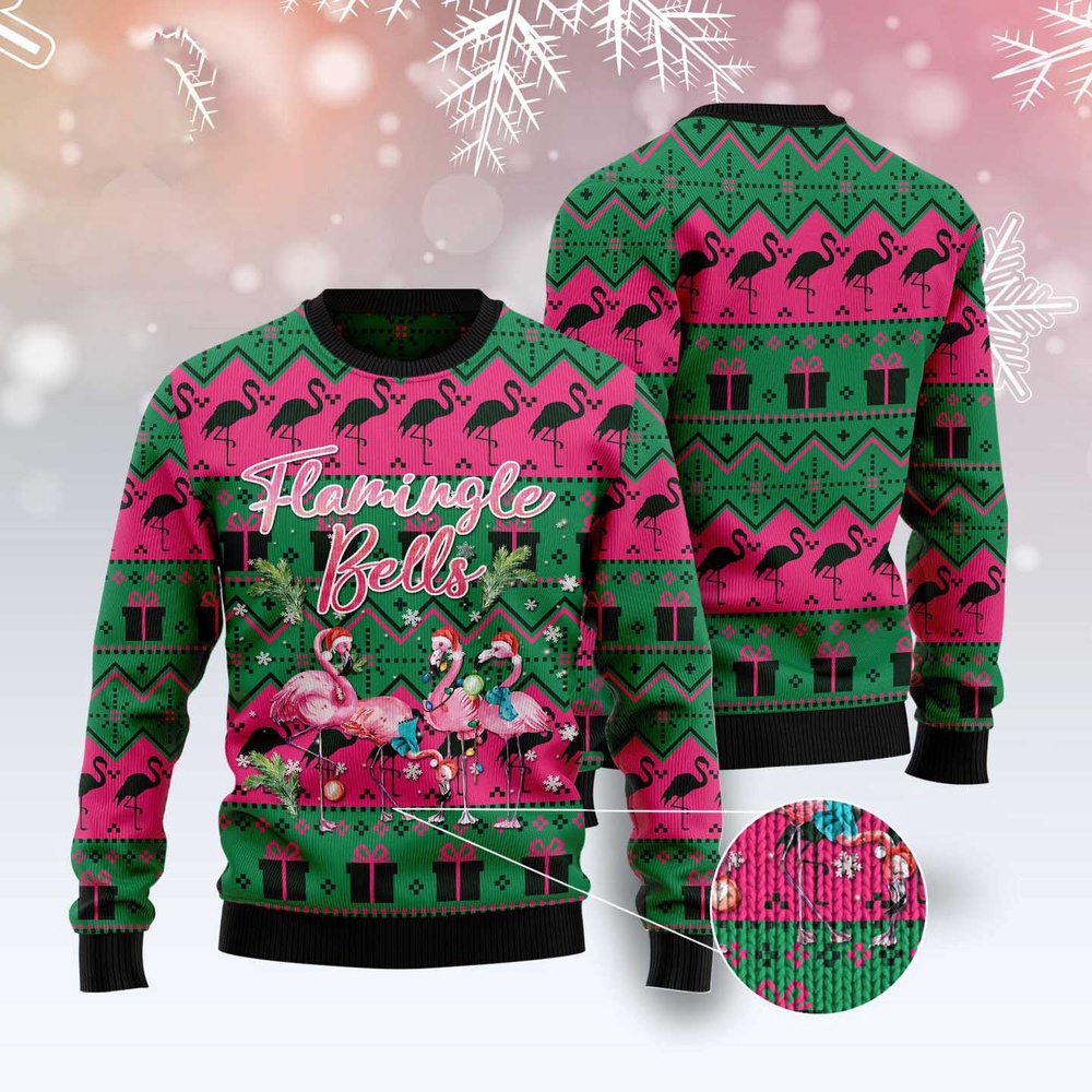 Flamingle Bells Ugly Christmas Sweater, Christmas Sweater, Ugly Sweater, Funny Xmas Sweaters