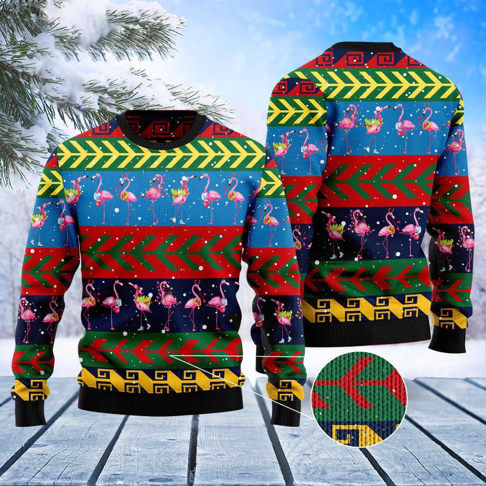 Flamingo Christmas Pattern Ugly Christmas Sweater, Christmas Sweater, Ugly Sweater, Funny Xmas Sweaters