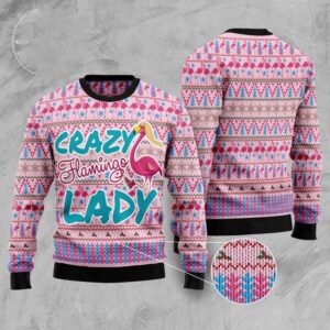 Flamingo Pink Flamingo Lady Ugly Christmas Sweater,&hellip;