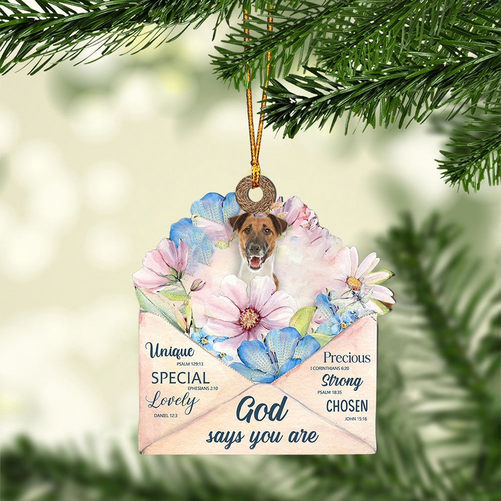 Fox-Terrier God Says You Ornament, Christmas Ornament, Dog Ornament, Xmas Dog Ornaments