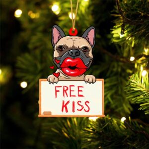 French-Bulldog2 Free Kiss Christmas Ornament, Christmas Ornament,&hellip;