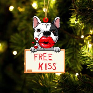 French-Bulldog Free Kiss Christmas Ornament, Christmas Ornament,&hellip;