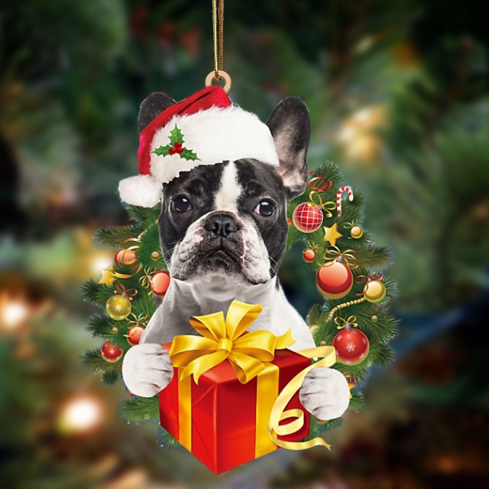 French Bulldog-Dogs give gifts Hanging Ornament, Christmas Ornament, Dog Ornament, Xmas Dog Ornaments