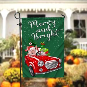 Funny Christmas Garden Flag, Merry And Bright&hellip;
