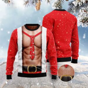 Funny Six Pack Muscle Ugly Christmas Sweater,&hellip;