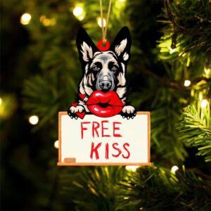German-Shepherd Free Kiss Christmas Ornament, Christmas Ornament,&hellip;